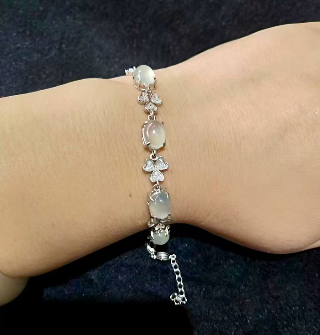 Silver Jade Bracelet